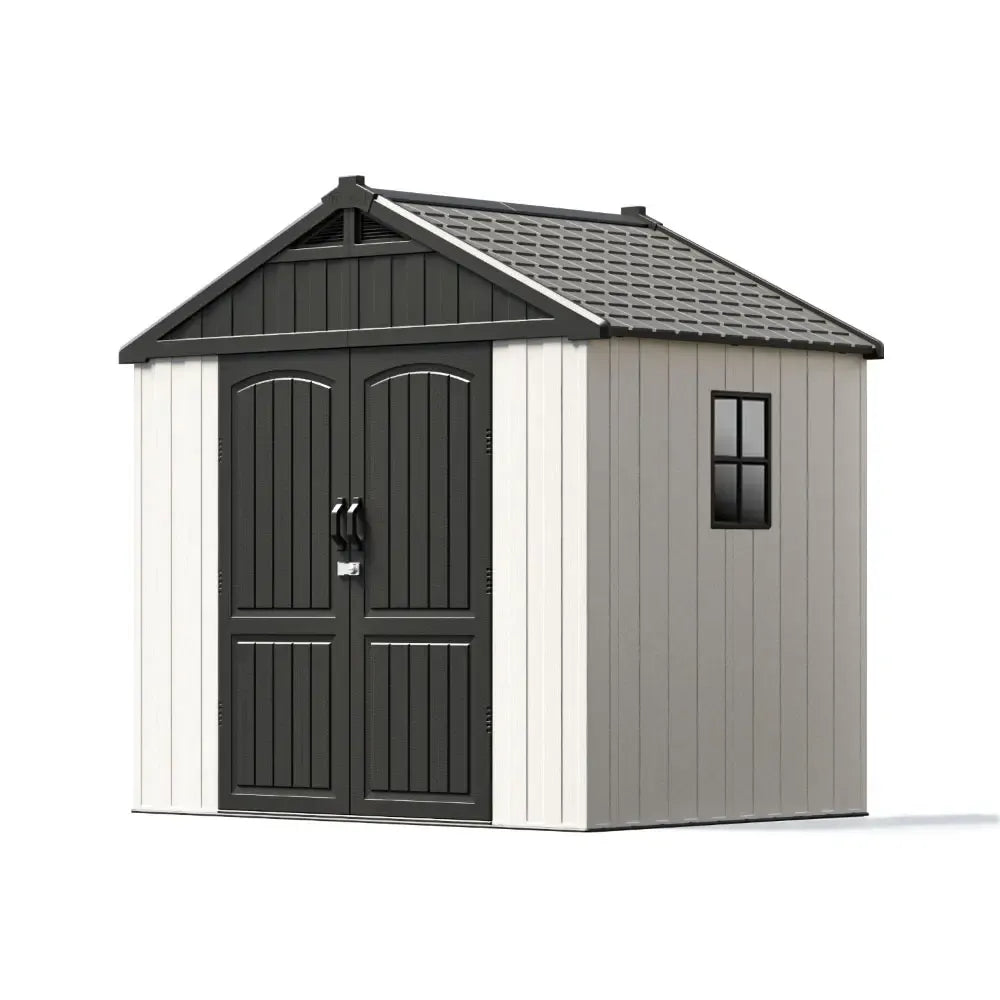 Patiowell Kick-it 8x6 shed in grey and white