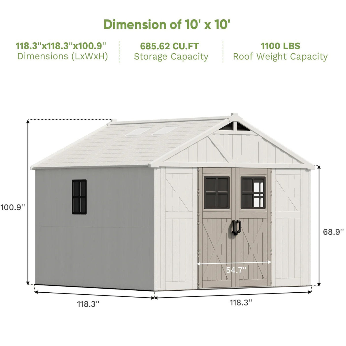 Patiowell 10x10 shed detail
