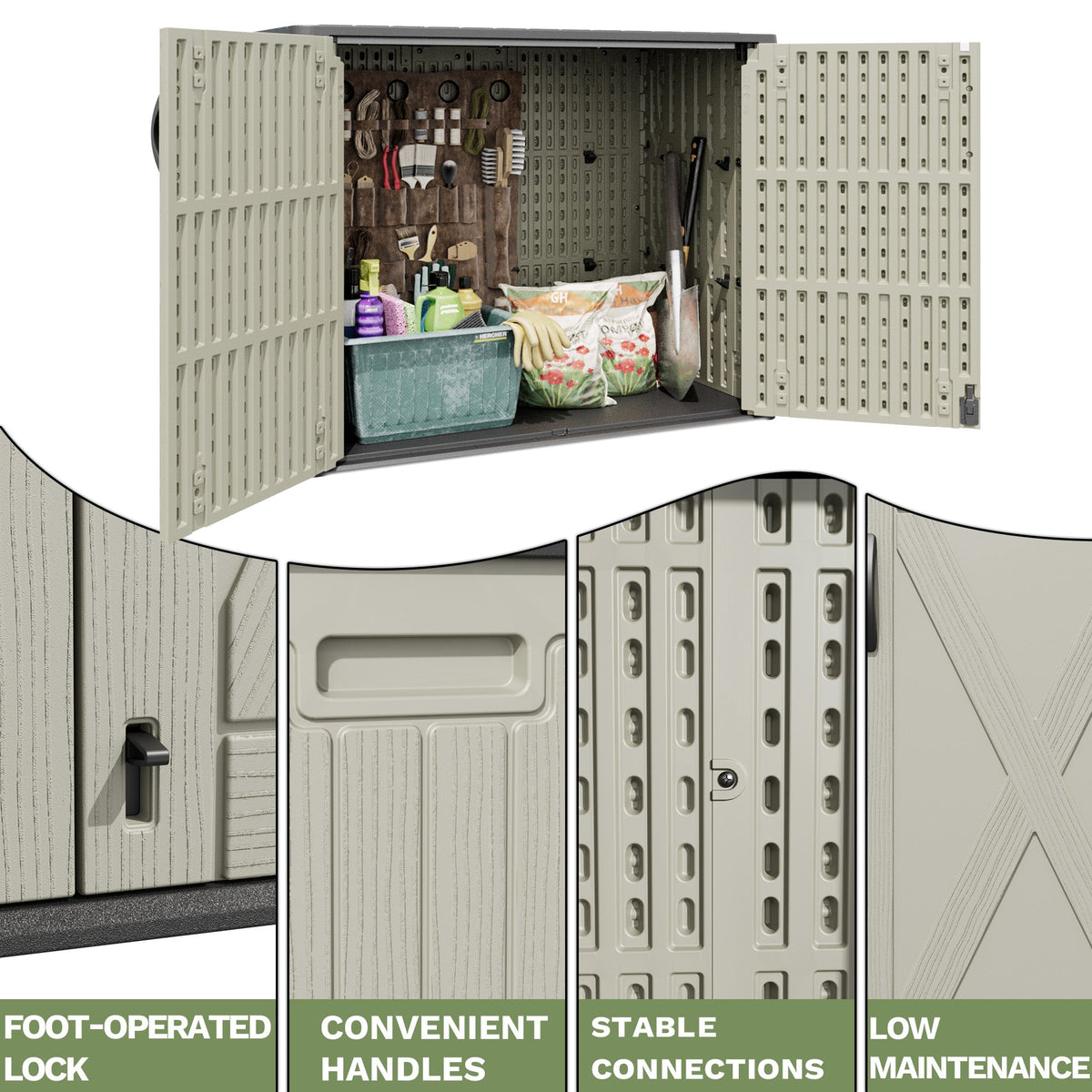 Patiowell cabinet features