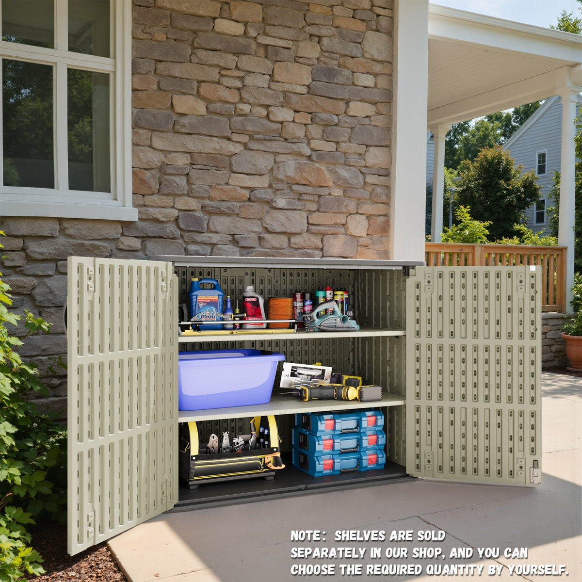 Patiowell 25 cu.ft cabinet on a patio