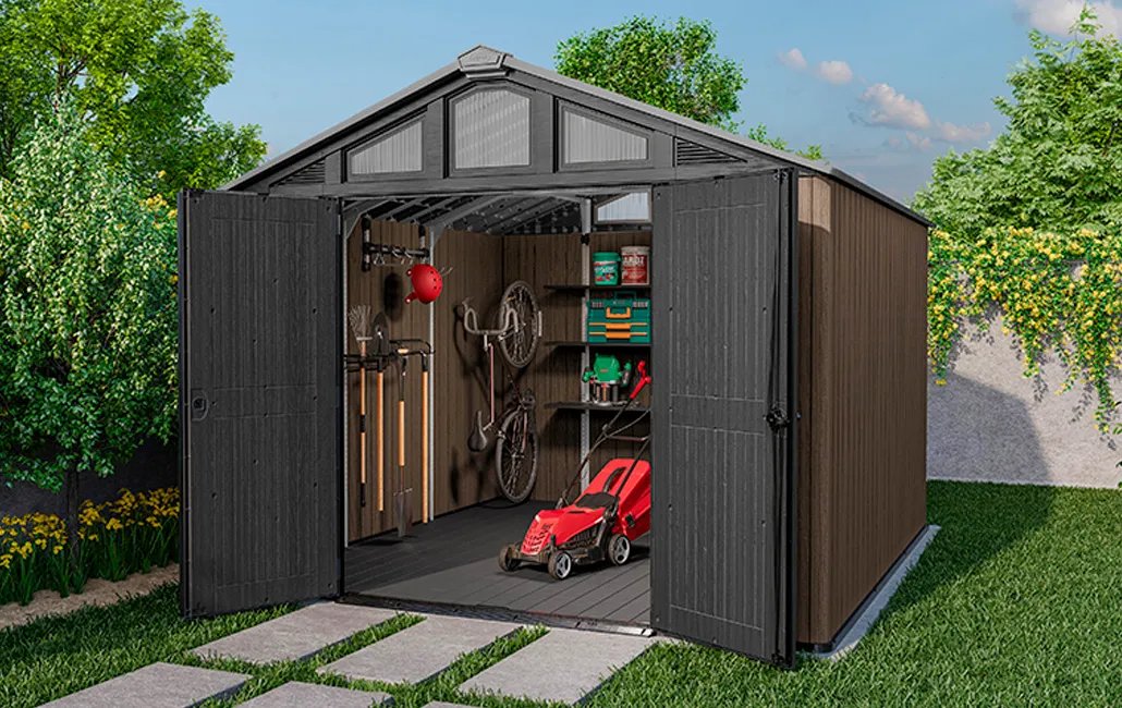 Keter Stronghold 10x11.5 doors open