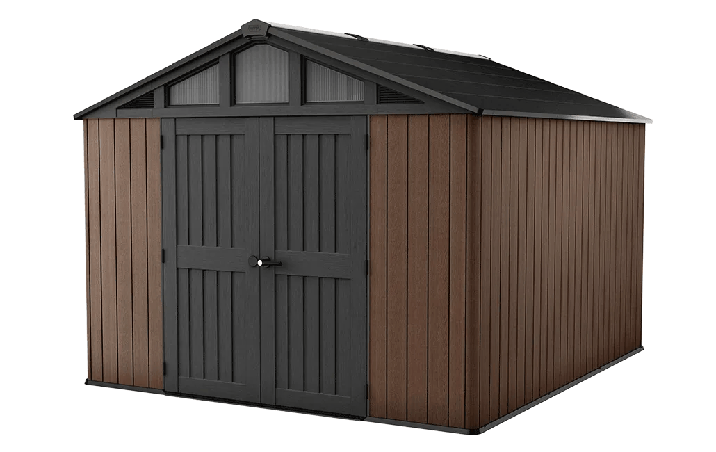 Keter Stronghold 10x11.5 shed in brown