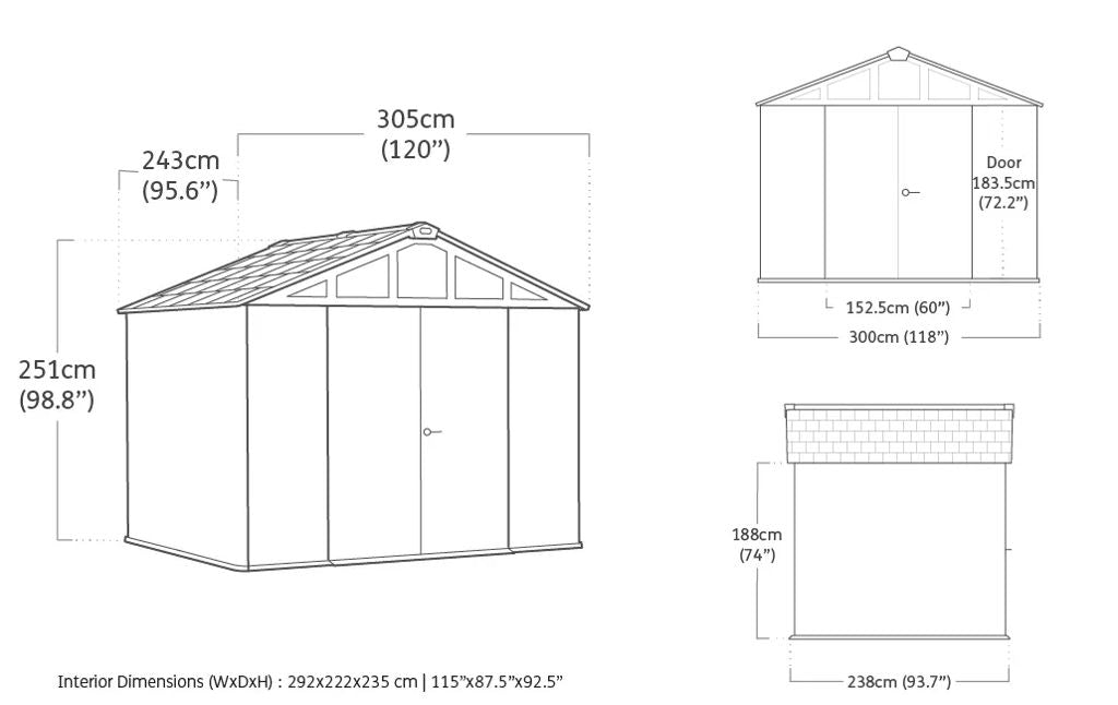 Keter Stronghold 10x8 dimensions