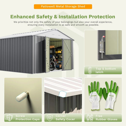Patiowell 12x12 metal shed detail