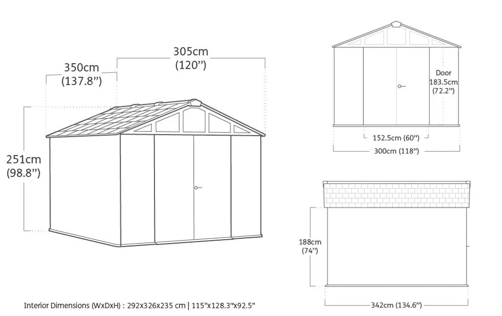 Keter Stronghold 10x11.5 dimensions