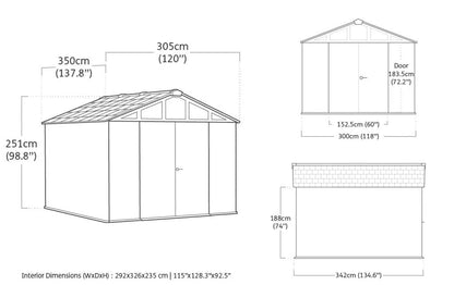 Keter Stronghold 10x11.5 dimensions