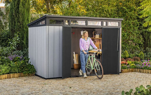 Keter Artisan shed in a garden