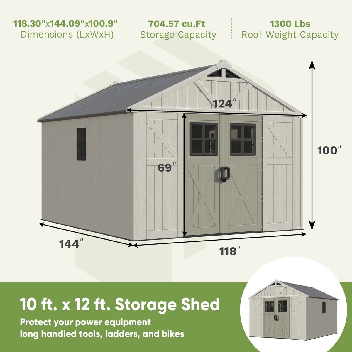 Patiowell 10x12 shed interior