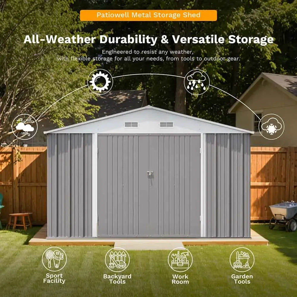 Patiowell metal shed features