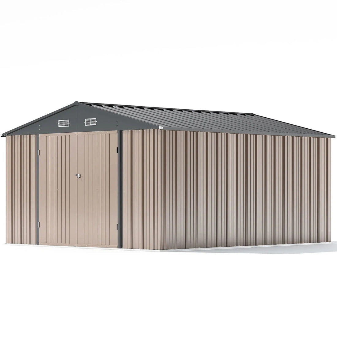 Patiowell 10x12 metal shed in brown