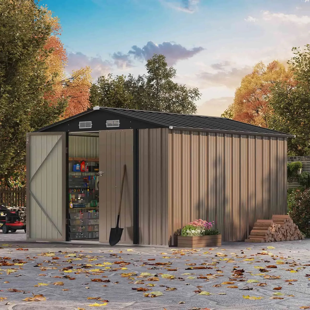 Patiowell 8x12 metal shed doors