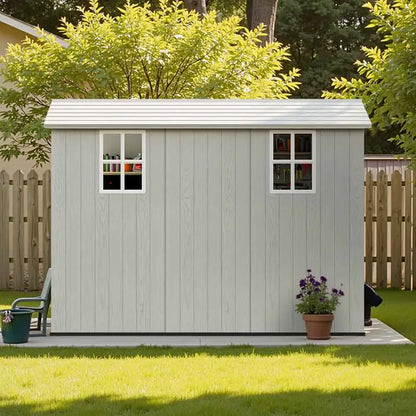 Patiowell 4x8 store in a garden