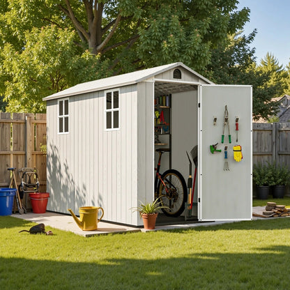 Patiowell 4x8 store doors open