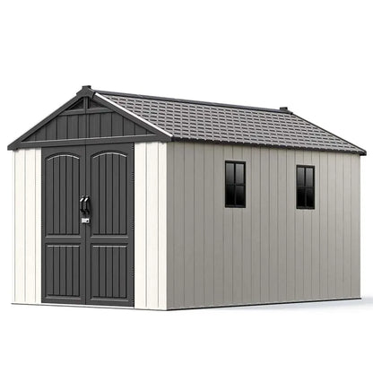 Patiowell Kick-it 8x12 shed in grey and white