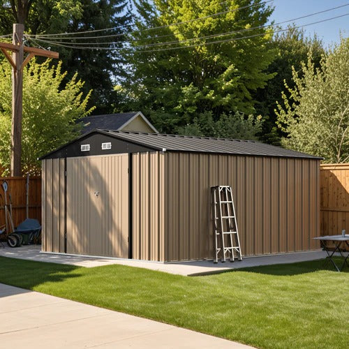 Patiowell 10x12 metal shed closed