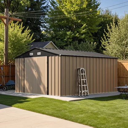 Patiowell 10x12 metal shed closed
