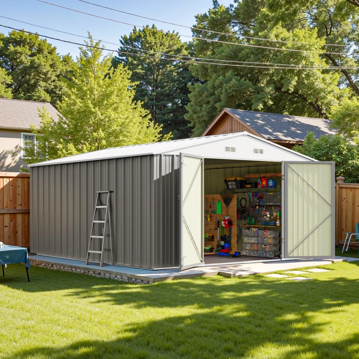 Patiowell 10x12 metal shed detail