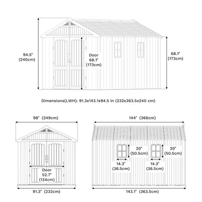 Patiowell 8x12 dimensions