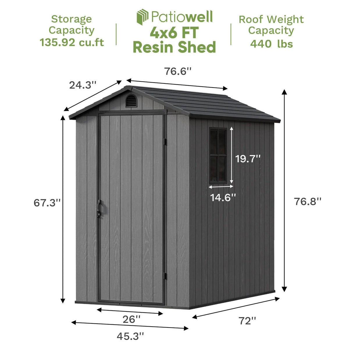 Patiowell 4x6 dimensions