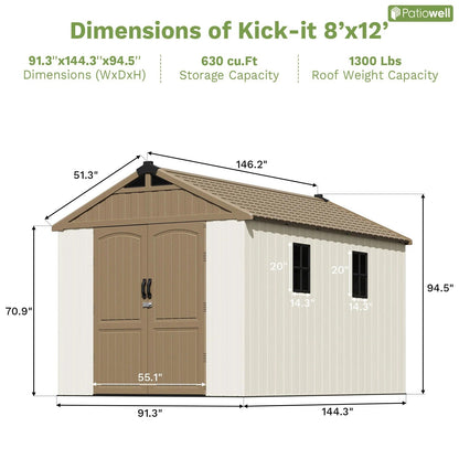 Patiowell 8x12 dimensions