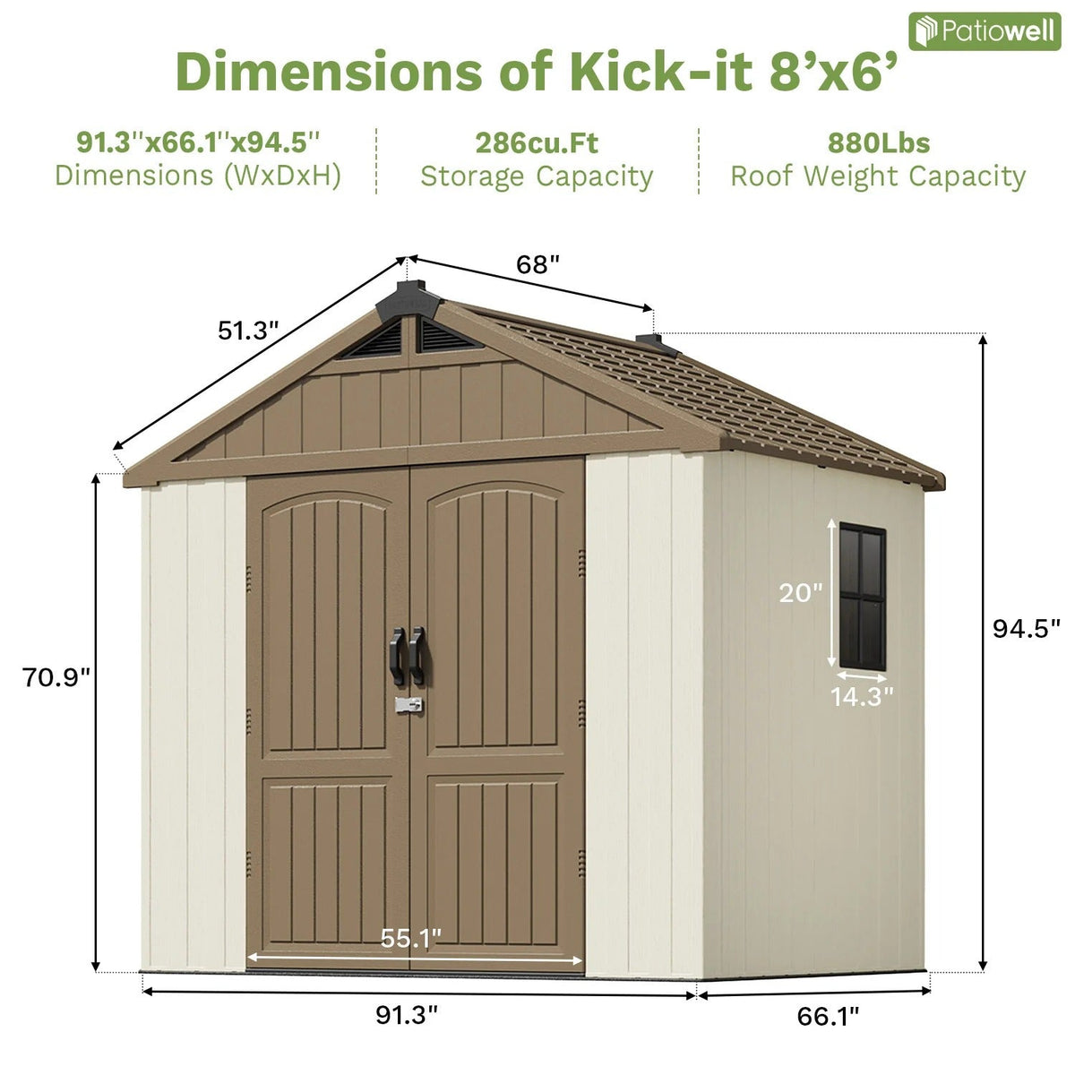 Patiowell 8x6 dimensions