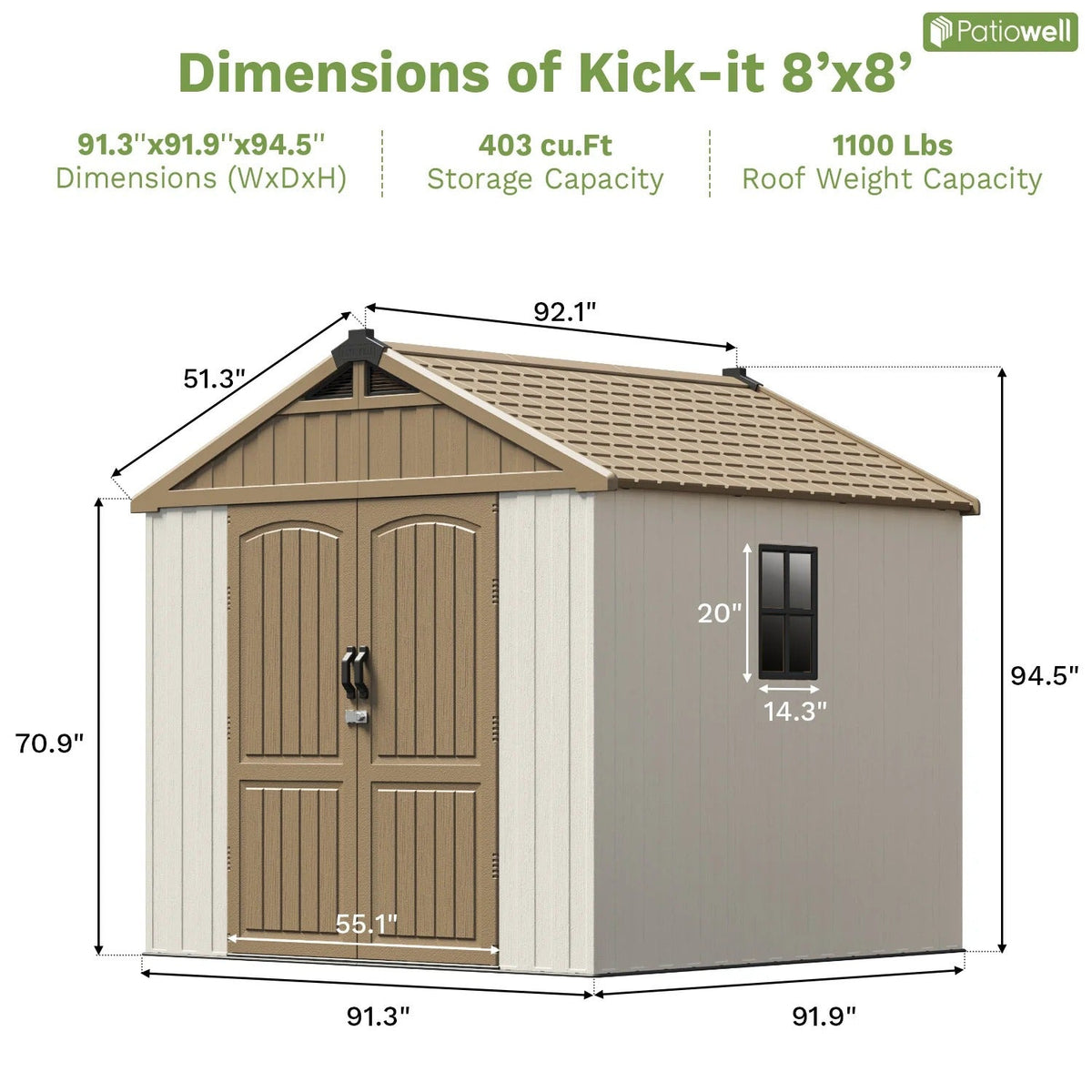 Patiowell 8x8 dimensions