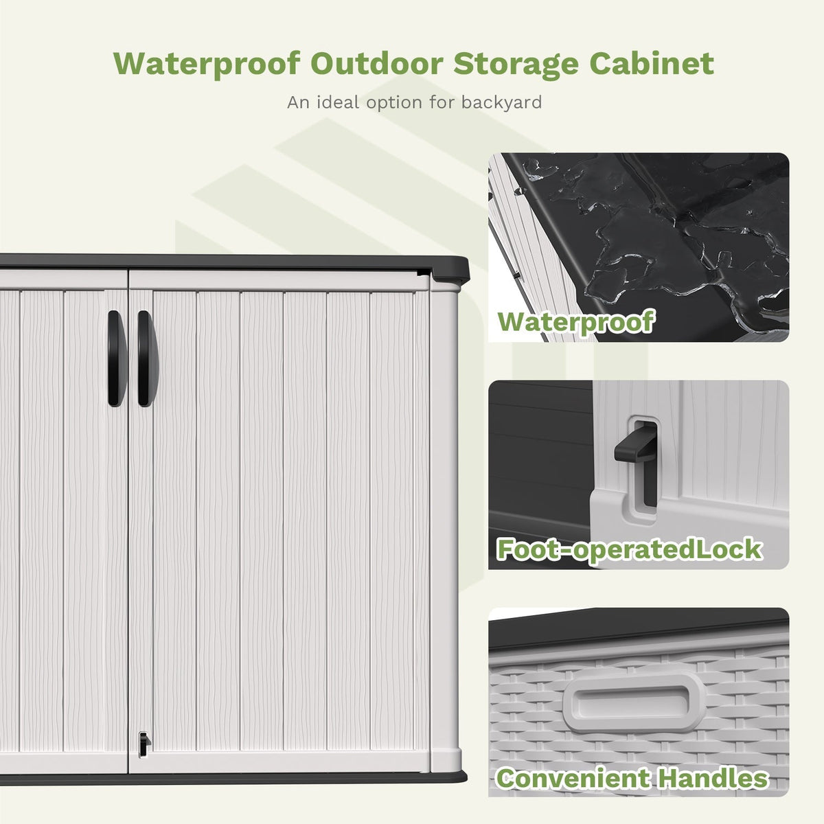 Patiowell cabinet features