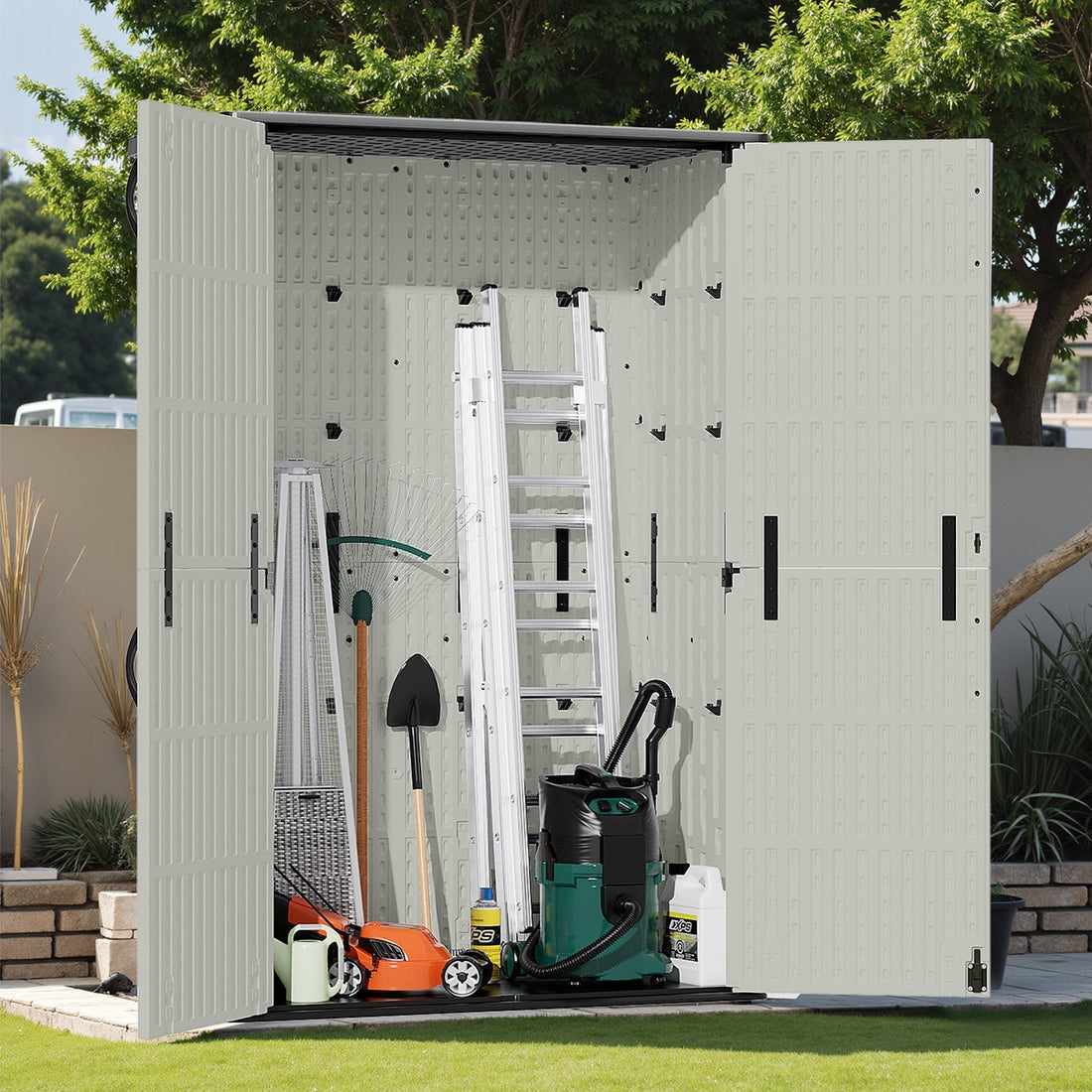 Patiowell 50 cu.ft beige cabinet open